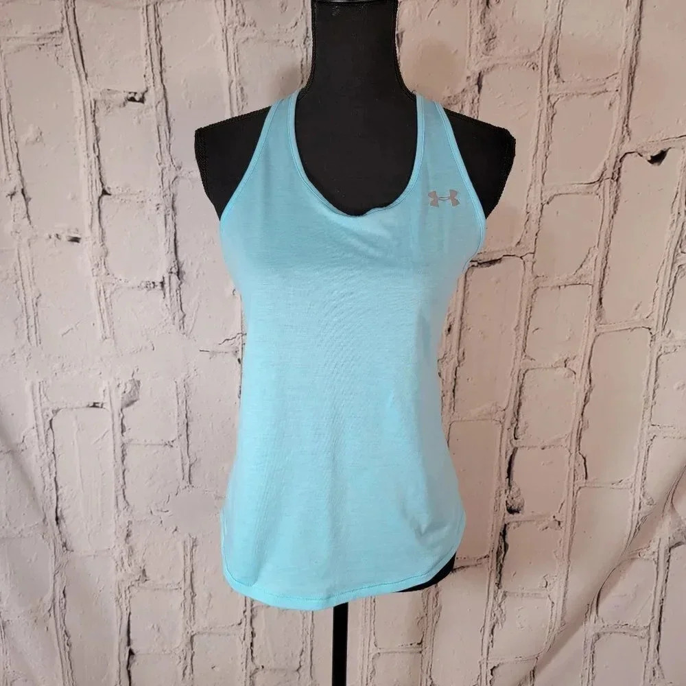 UNDER Armour Blue Racerback Active Sleeveless Top Gym Workout Athleisure S/m